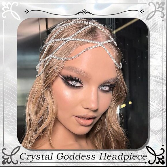 Rhinestone Head Chain Silver Gatsby Wedding Hair Accessories for Women main image 5